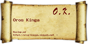 Oros Kinga névjegykártya