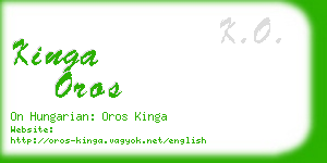 kinga oros business card